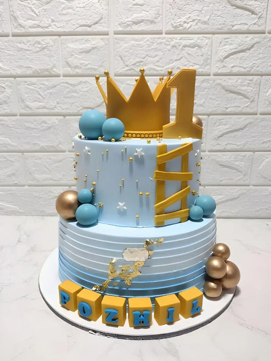 Crown 2 tier cake for kids
