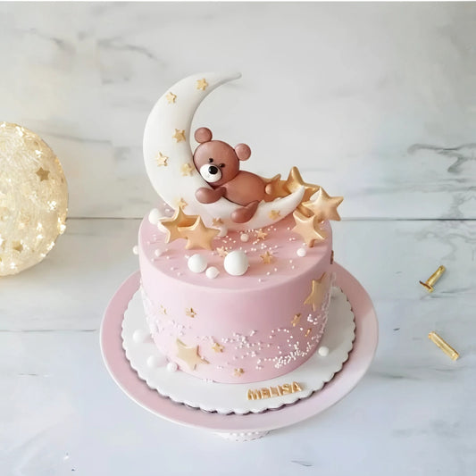 Cute teddy baby shower cake