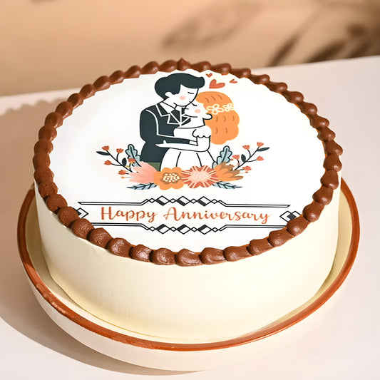 Anniversary photo cake