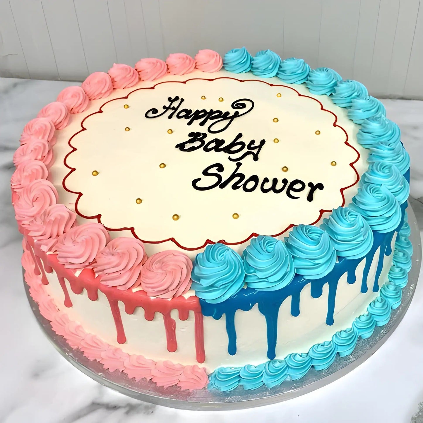 Baby shower simple exotic cake