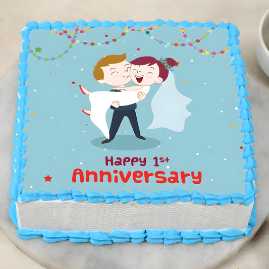 First anniversary photo cake