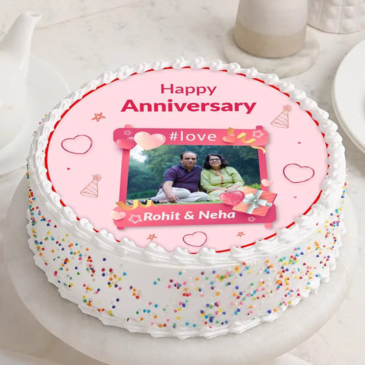 Happy Anniversary photo cake