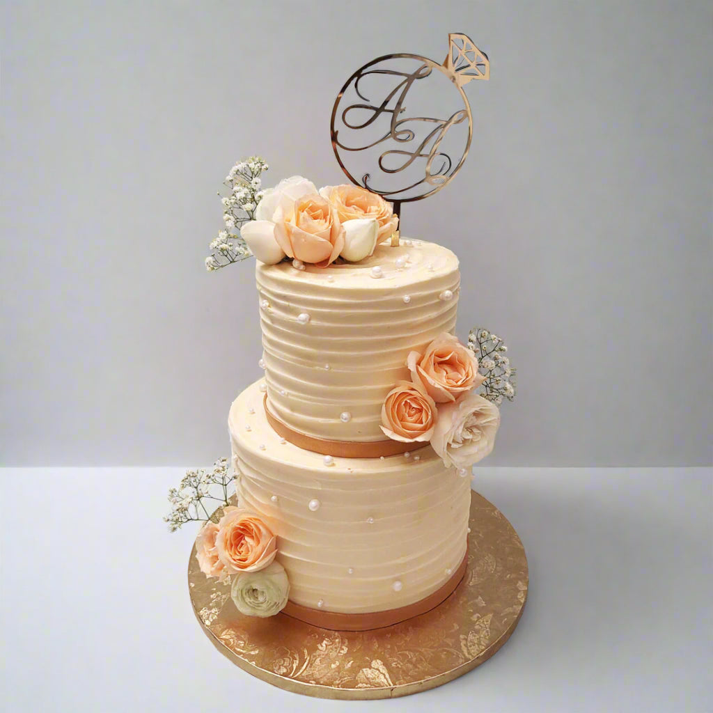 Beautiful engagement party cake (2 tier)