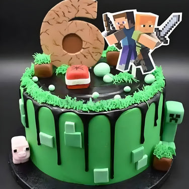 Mine craft kids birthday cake