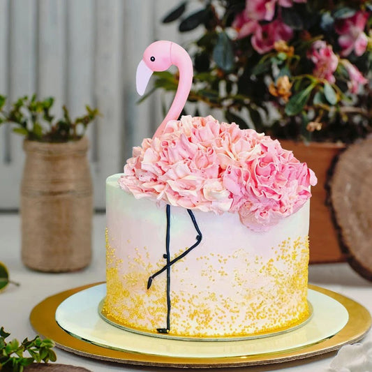 Elegant flamingo cake
