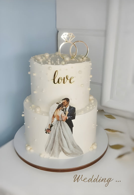Elegant Engagement Cake