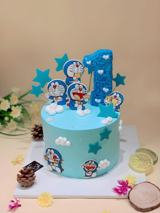 Doremon theme cake