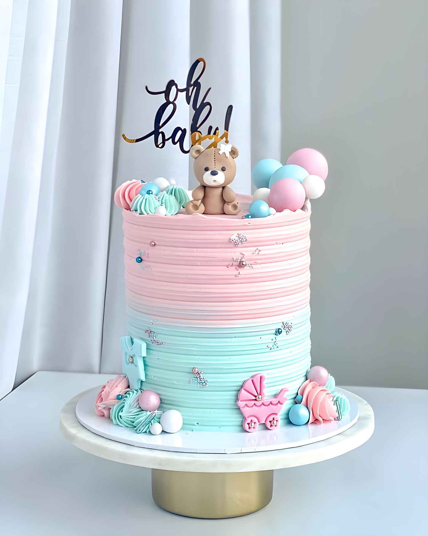 Bunny baby shower cake