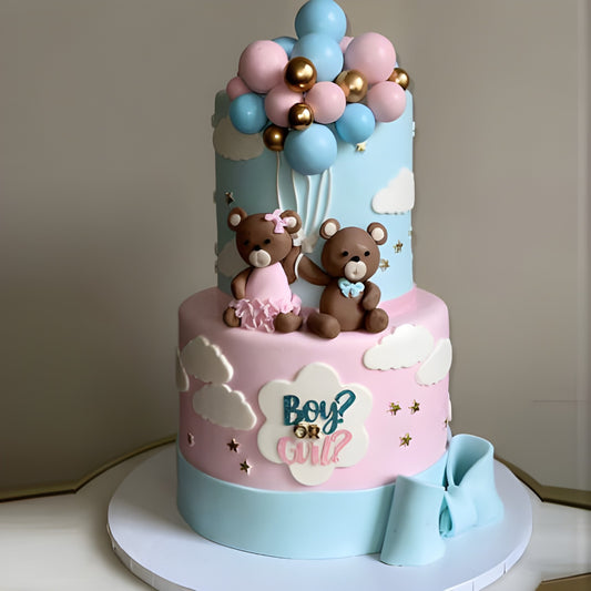 Baby shower pink & blue cake