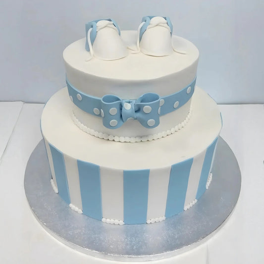 Two tier baby shower cake