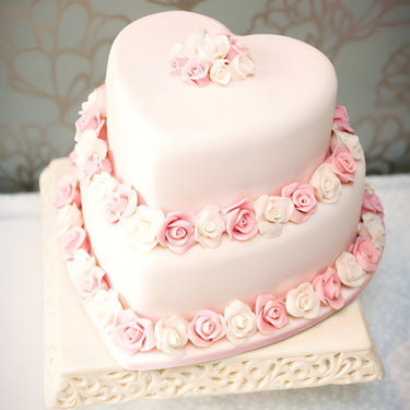 Anniversary heart 2 tier cake