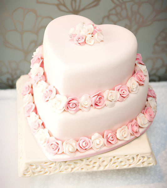 Anniversary heart 2 tier cake