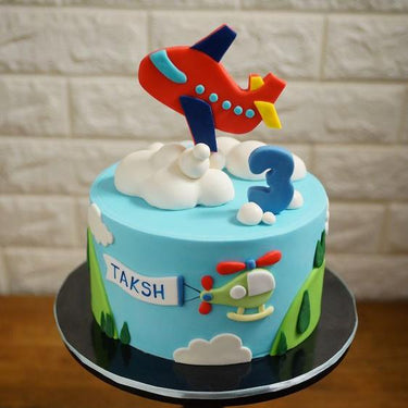 Airplane theme birthday cake