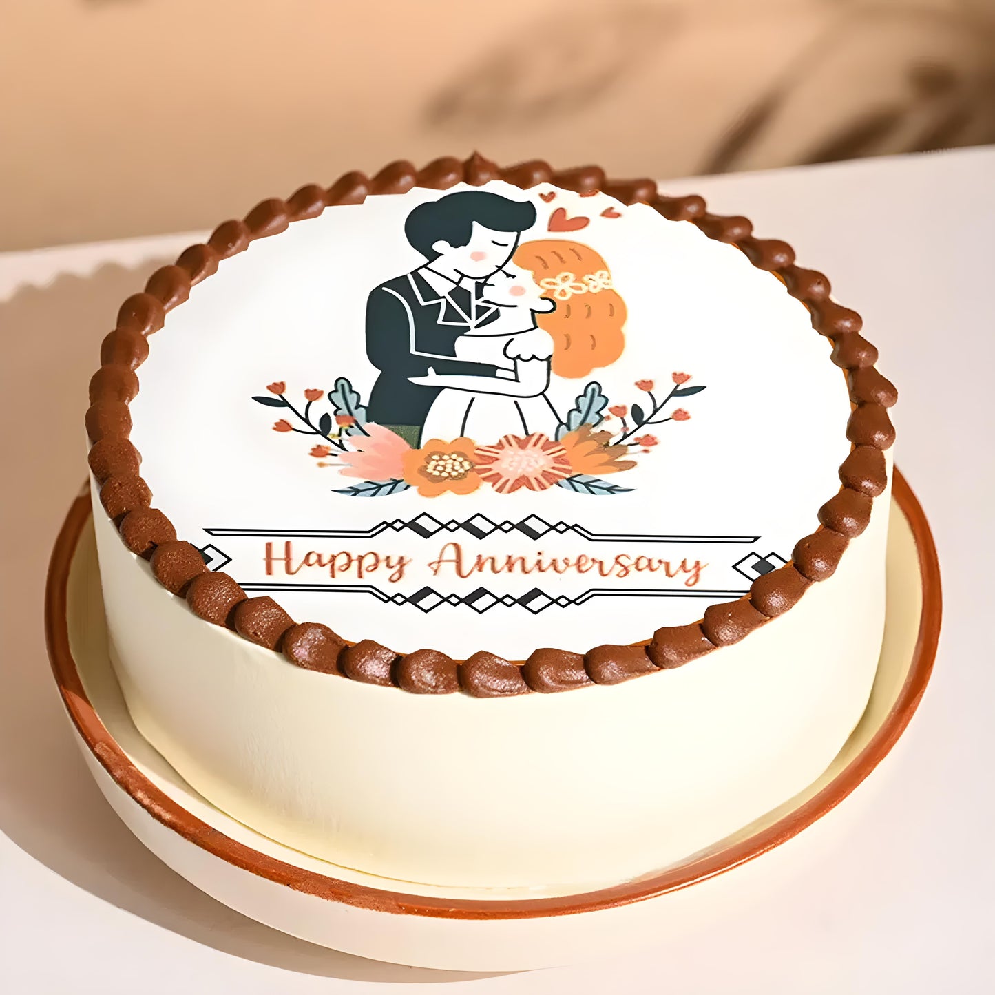 Anniversary photo cake
