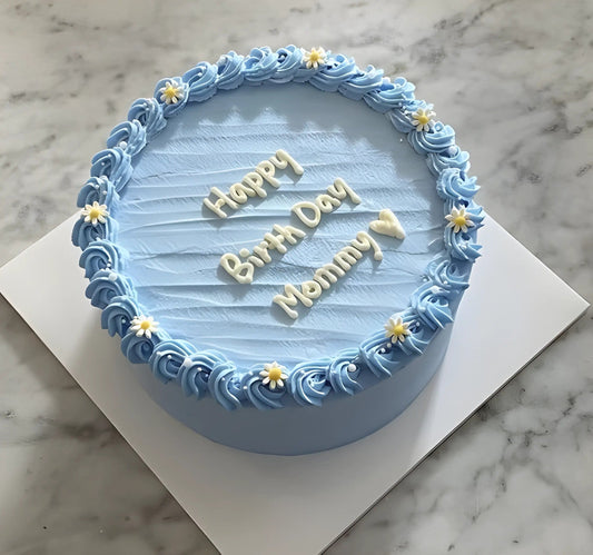 Blue birthday cake