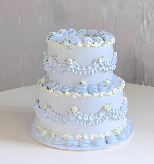 Blue exotic designer cake