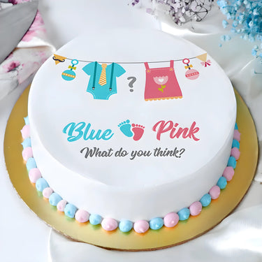 Blue or Pink baby shower cake