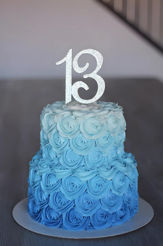 Blue rose bithday cake
