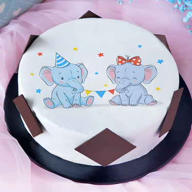 Cute elephant theme cake baby shower