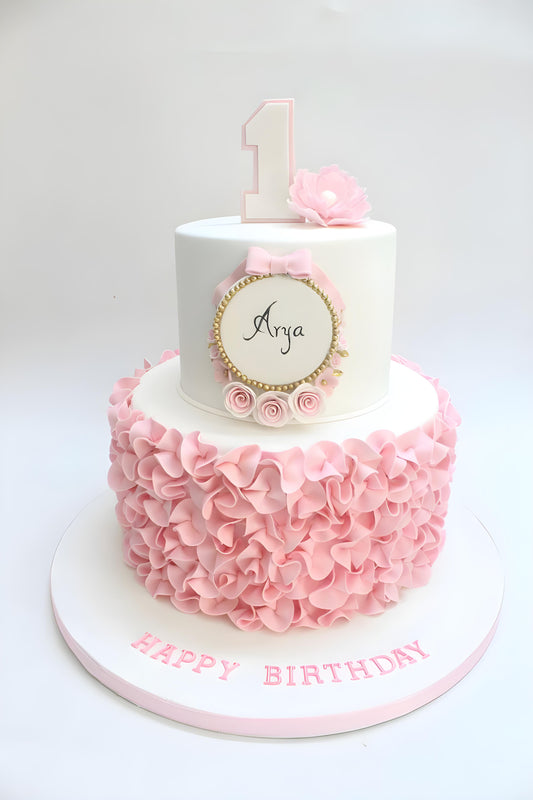 Elegant Pink Ruffle cake