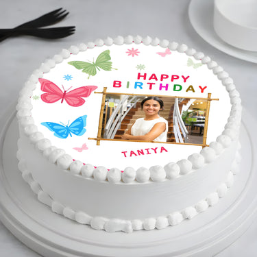 Happy bithday design photo cake