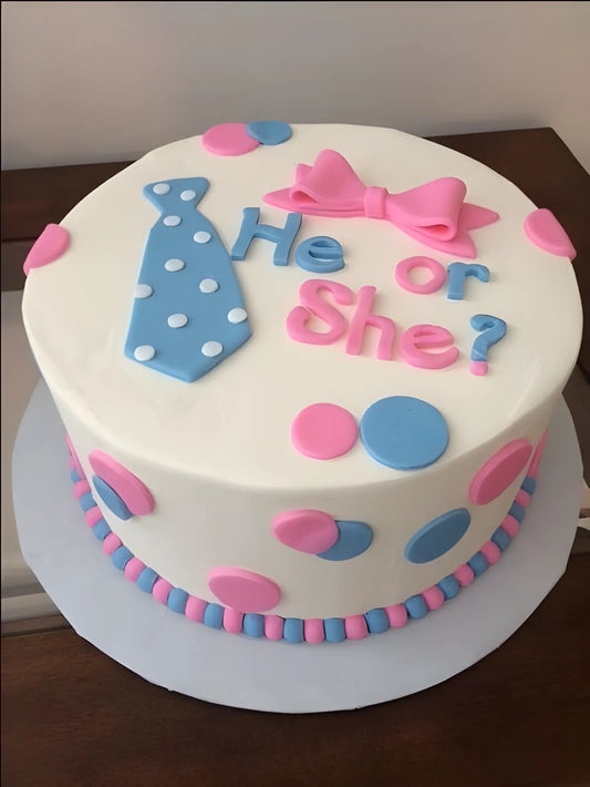 He or She baby shower cake