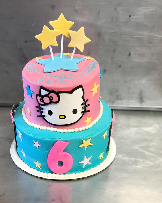 Hello kitty two tier kids cake
