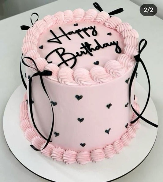 Pink love birthday cake