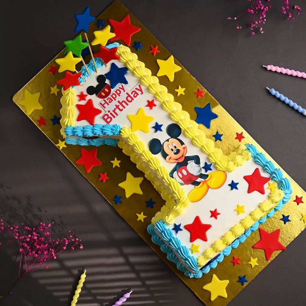 Mickey mouse 1 number kids cake