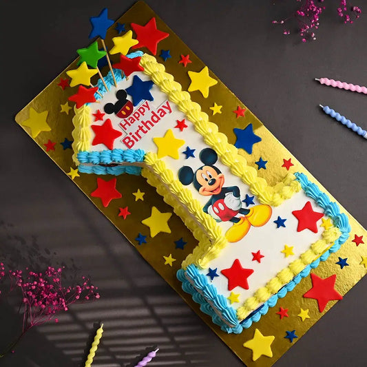 Mickey mouse 1 number kids cake