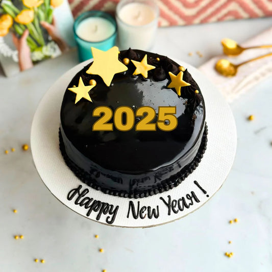 New year 2025 exotic truffle cake