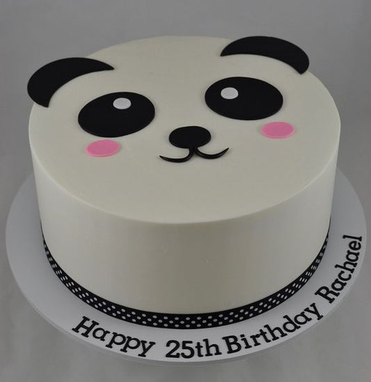 Panda plain b day cake for kids