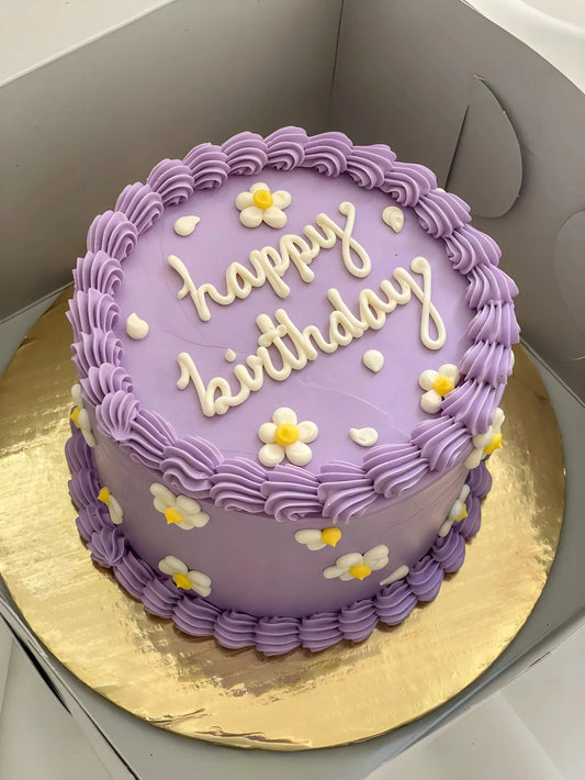 Purple birthday cake