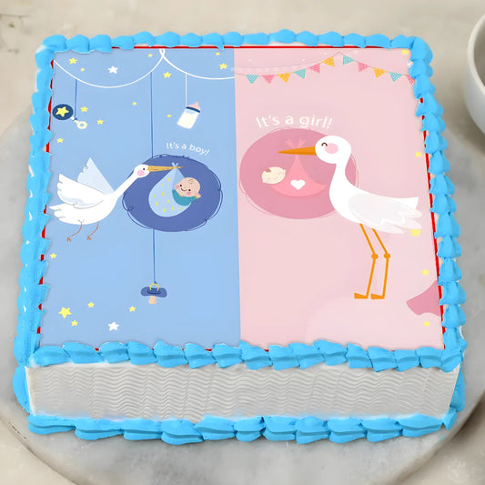 Swan theme baby shower cake