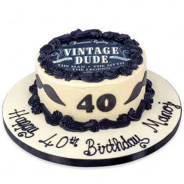 Vintage Dude Birthday Cake