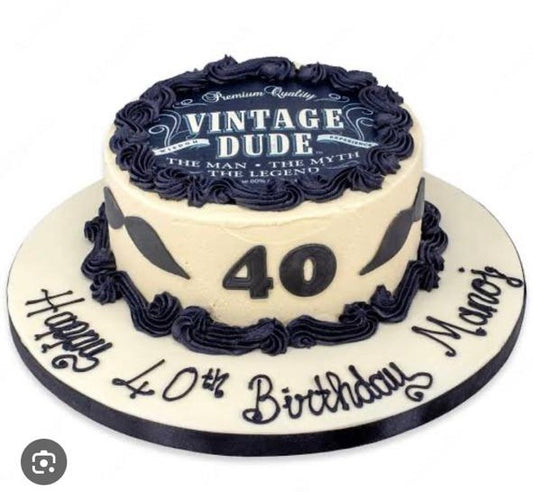 Vintage dude cake