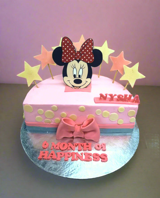 6 months minnie mouse cake