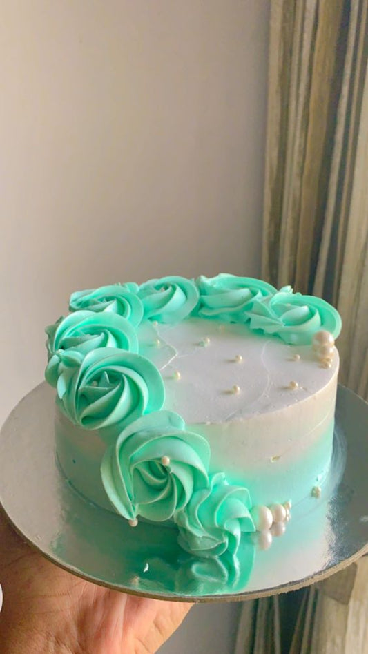desiner green flower cake