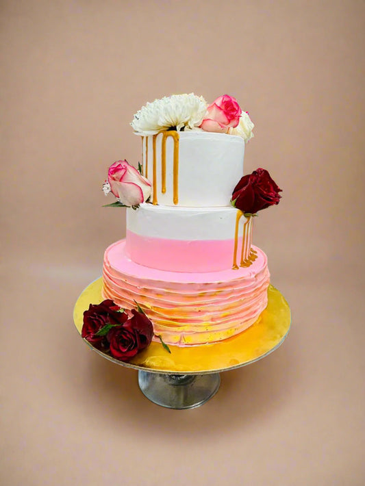 Two-Tiered Rose Garden Cake