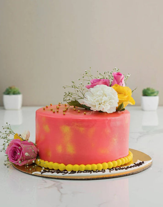 Flora Love and Anniversary cake