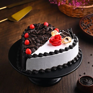Heart shape black forest love cake