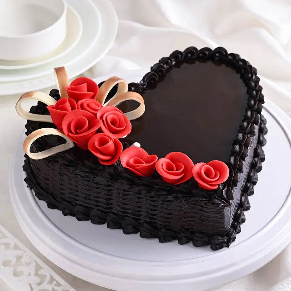Rose Heart Chocolate cake