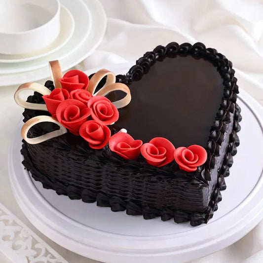 Rose Heart Chocolate cake