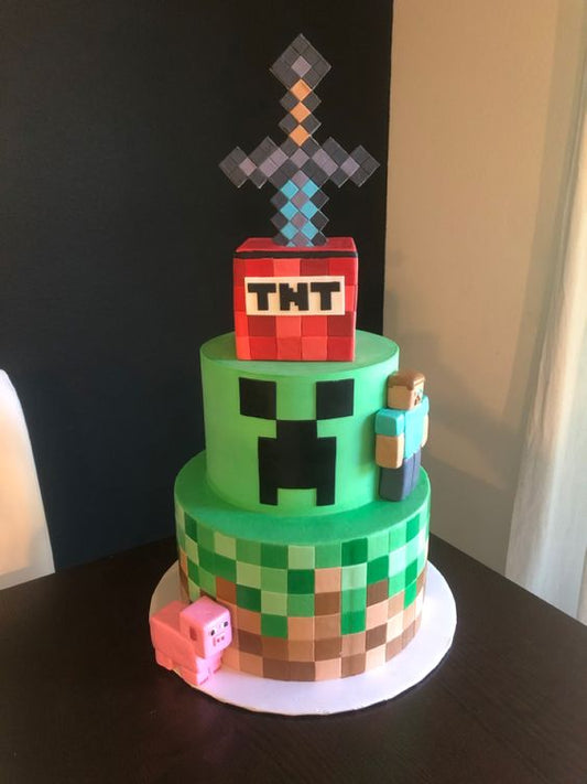 Minecraft kids cake