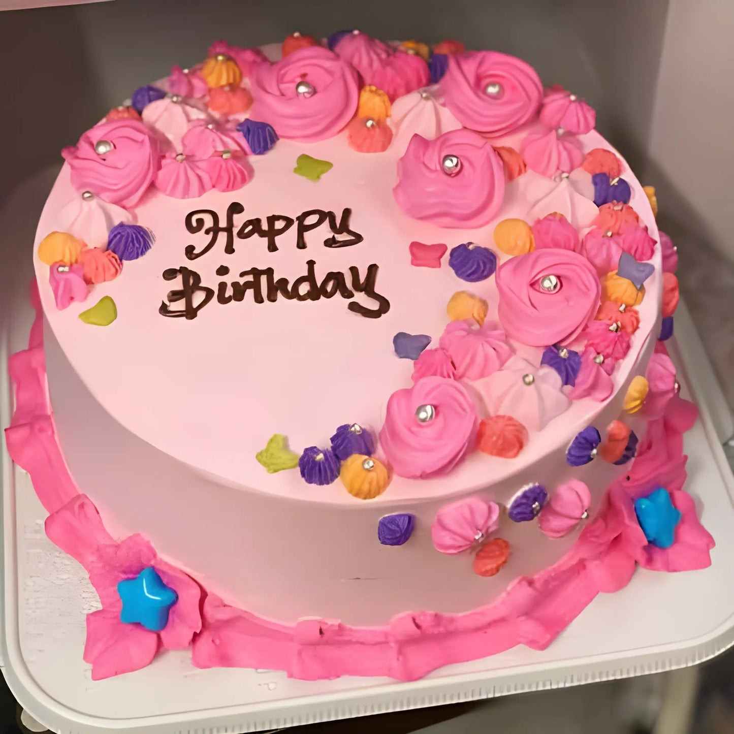 Pink birthday cake