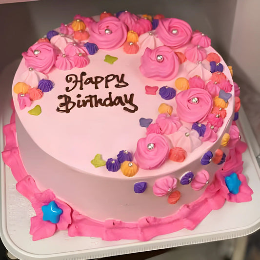 Pink birthday cake